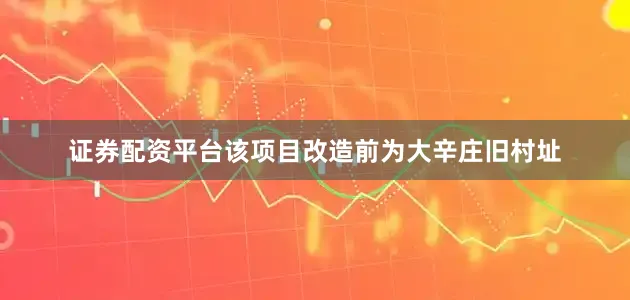 证券配资平台该项目改造前为大辛庄旧村址