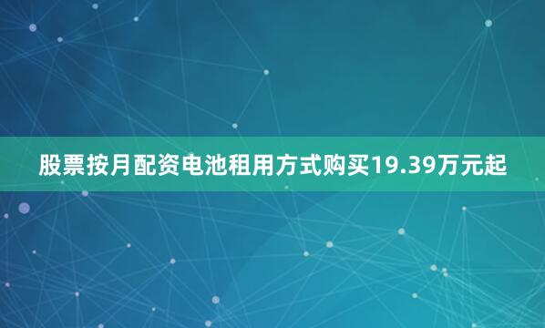 股票按月配资电池租用方式购买19.39万元起